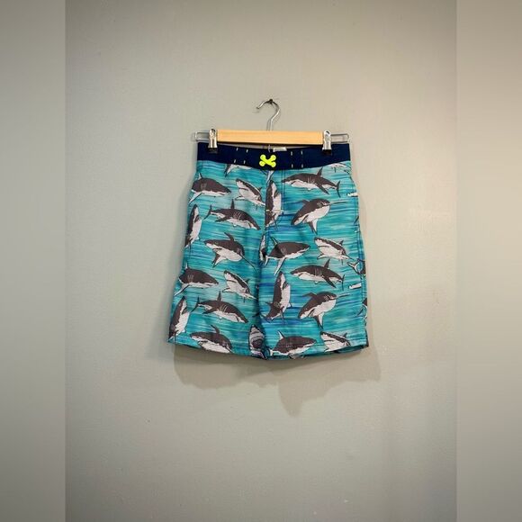 Boys’ Wonder Nation Shark Print Swim Trunks Size L (10-12) EUC - Picture 1 of 5